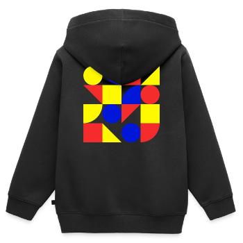 form, geometry, art, Bauhaus - Kids Premium Organic Zip-up Hoodie - black - Back - AI Model Kid Male (0cm)