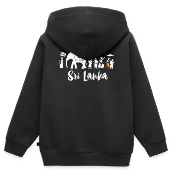 Kandy Esala Perahera Sri Lanka - Dalada Perahara - Kinder Premium Organic Zip Hoodie - Schwarz - Hinten - AI Model Kid Male (0cm)