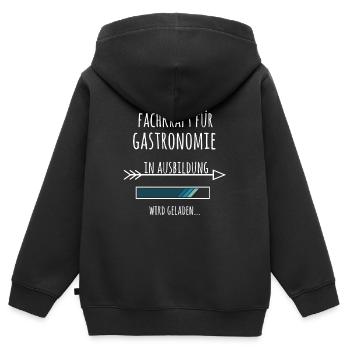Fachkraft für Gastronomie Ausbildung Geschenk - Kinder Premium Organic Zip Hoodie - Schwarz - Hinten - AI Model Kid Male (0cm)