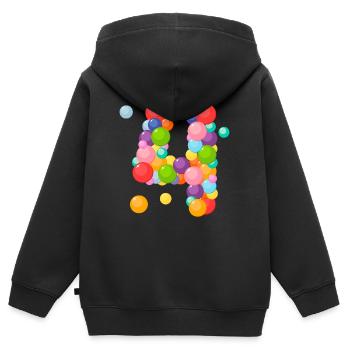 4 Jahre, 4 Jahre, Ich bin 4 Jahre alt, Geburtstag 4 Jahre - Kinder Premium Organic Zip Hoodie - Schwarz - Hinten - AI Model Kid Male (0cm)
