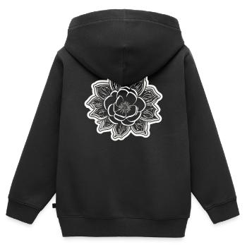 Die Schönheit und der Charme einer einfarbigen Blume - Kinder Premium Organic Zip Hoodie - Schwarz - Hinten - AI Model Kid Male (0cm)