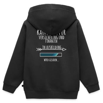 Kaufmann für Versicherungen und Finanzen Geschenk - Kinder Premium Organic Zip Hoodie - Schwarz - Hinten - AI Model Kid Male (0cm)