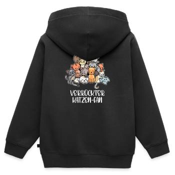 Katze Statement Kuscheltier Haustiere Heimtier - Kinder Premium Organic Zip Hoodie - Schwarz - Hinten - AI Model Kid Male (0cm)