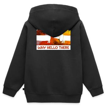 Tiere Statement Haustiere Kuscheltier Hund - Kinder Premium Organic Zip Hoodie - Schwarz - Hinten - AI Model Kid Male (0cm)