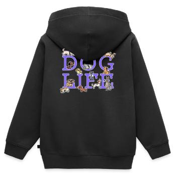 Hund Lieblingstier Welpe Haustiere Kuscheltier - Kinder Premium Organic Zip Hoodie - Schwarz - Hinten - AI Model Kid Male (0cm)