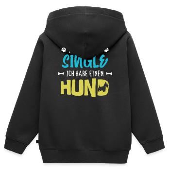 Hund Statement Haustiere Kuscheltier Lieblingstier - Kinder Premium Organic Zip Hoodie - Schwarz - Hinten - AI Model Kid Male (0cm)