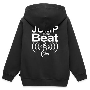 Sautez au rythme - Sweat Premium à capuche zippé enfant bio - noir - Dos - AI Model Kid Male (0cm)