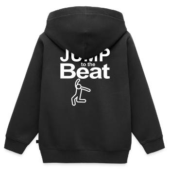 Sautez au rythme - Sweat Premium à capuche zippé enfant bio - noir - Dos - AI Model Kid Male (0cm)