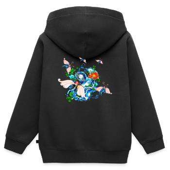 Wunderbares Fantasie-Flugtier. - Kinder Premium Organic Zip Hoodie - Schwarz - Hinten - AI Model Kid Male (0cm)