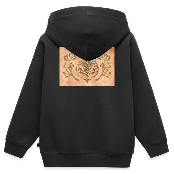 Bach Siegel / Monogramm / Wappen / Insignien - Kinder Premium Organic Zip Hoodie - Schwarz - Hinten - AI Model Kid Male (0cm)