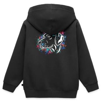 Haustiere Hund Lieblingstier Kuscheltier Heimtier - Kinder Premium Organic Zip Hoodie - Schwarz - Hinten - AI Model Kid Male (0cm)