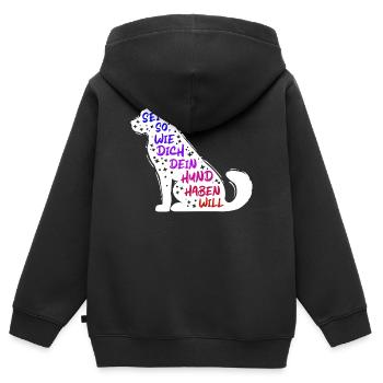 Lieblingstier Statement Hund Haustiere Kuscheltier - Kinder Premium Organic Zip Hoodie - Schwarz - Hinten - AI Model Kid Male (0cm)