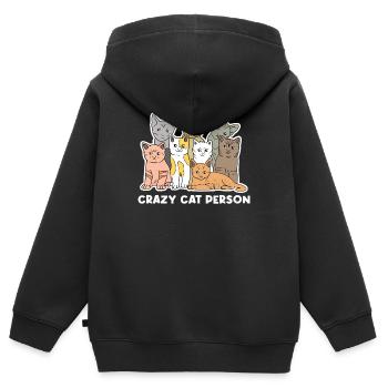 Katze Statement Kuscheltier Haustiere Heimtier - Kinder Premium Organic Zip Hoodie - Schwarz - Hinten - AI Model Kid Male (0cm)