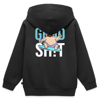 Hund Statement Haustiere Lieblingstier Kuscheltier - Kinder Premium Organic Zip Hoodie - Schwarz - Hinten - AI Model Kid Male (0cm)