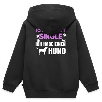 Lieblingstier Hund Statement Kuscheltier Haustiere - Kinder Premium Organic Zip Hoodie - Schwarz - Hinten - AI Model Kid Male (0cm)
