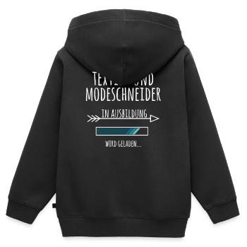 Textil und Modeschneider Ausbildung Beruf Geschenk - Kinder Premium Organic Zip Hoodie - Schwarz - Hinten - AI Model Kid Male (0cm)