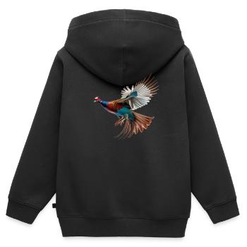 Pheasant Gift Bird Nature Animal Partridge Quail - Kids Premium Organic Zip-up Hoodie - black - Back - AI Model Kid Male (0cm)