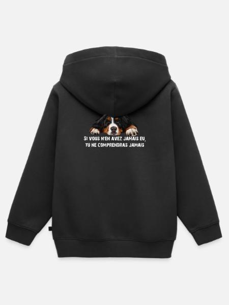 Bernese mountain dog - Premium børne zip-hættetrøje økologisk - sort