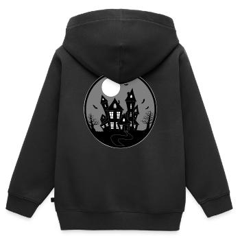Maison hantée - Sweat Premium à capuche zippé enfant bio - noir - Dos - AI Model Kid Male (0cm)