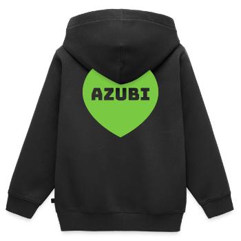 Herz Azubi gruen - Kinder Premium Organic Zip Hoodie - Schwarz - Hinten - AI Model Kid Male (0cm)