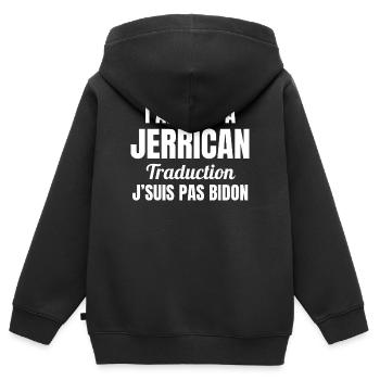 Verlogen, ich bin nicht falsch, dumm - Kinder Premium Organic Zip Hoodie - Schwarz - Hinten - AI Model Kid Male (0cm)