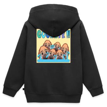 ADIEU ÉQUIPE GOODBYE MONKEY - Sweat Premium à capuche zippé enfant bio - noir - Dos - AI Model Kid Male (0cm)