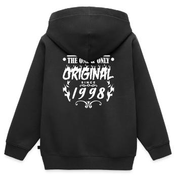 1998 - Baujahr 1998 - Jahrgang 1998 - Kinder Premium Organic Zip Hoodie - Schwarz - Hinten - AI Model Kid Male (0cm)