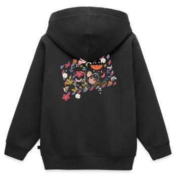 florale Airmail Rahmen mit wunderschönen Blüten - Kinder Premium Organic Zip Hoodie - Schwarz - Hinten - AI Model Kid Male (0cm)