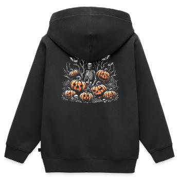 Hallooween Skelett - Kinder Premium Organic Zip Hoodie - Schwarz - Hinten - AI Model Kid Male (0cm)