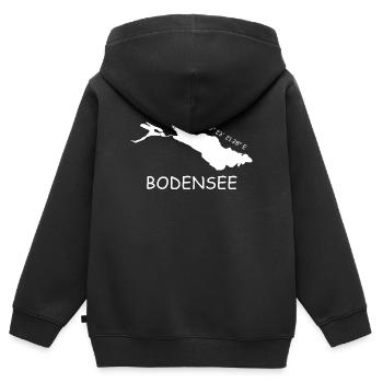 Bodensee Koordinaten - Kinder Premium Organic Zip Hoodie - Schwarz - Hinten - AI Model Kid Male (0cm)