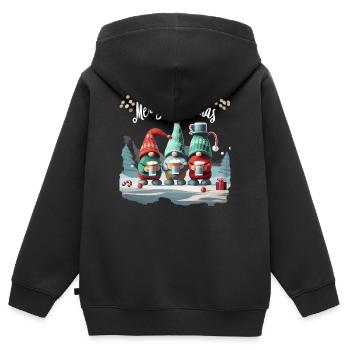 JOYEUX NOËL - Sweat Premium à capuche zippé enfant bio - noir - Dos - AI Model Kid Male (0cm)