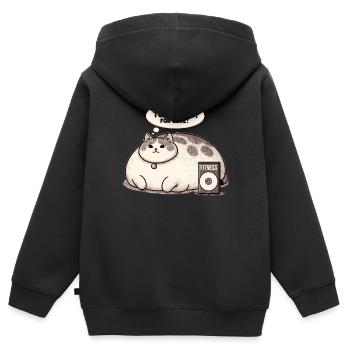 Fitness grouch chat - Sweat Premium à capuche zippé enfant bio - noir - Dos - AI Model Kid Male (0cm)