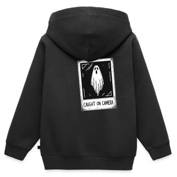 Foto Geist - Kinder Premium Organic Zip Hoodie - Schwarz - Hinten - AI Model Kid Male (0cm)