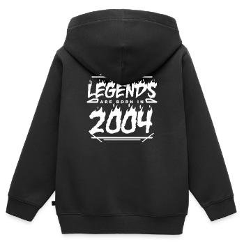 2004 - Jahrgang 2004 - Baujahr 2004 - Kinder Premium Organic Zip Hoodie - Schwarz - Hinten - AI Model Kid Male (0cm)