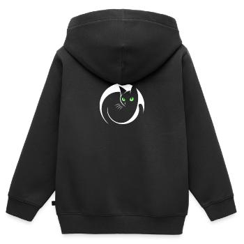 Elegant Black Cat - Kids Premium Organic Zip-up Hoodie - black - Back - AI Model Kid Male (0cm)