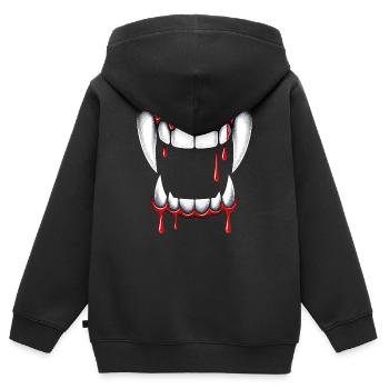 de vampire - Sweat Premium à capuche zippé enfant bio - noir - Dos - AI Model Kid Male (0cm)