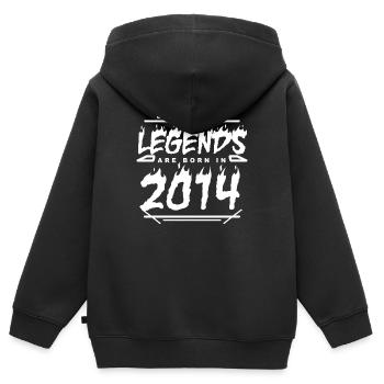 2014 - Jahrgang 2014 - Baujahr 2014 - Kinder Premium Organic Zip Hoodie - Schwarz - Hinten - AI Model Kid Male (0cm)