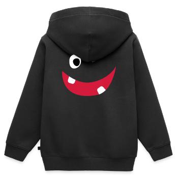 Lachen Monster Zombie Zähne Kinder Halloween - Kinder Premium Organic Zip Hoodie - Schwarz - Hinten - AI Model Kid Male (0cm)