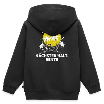Ruhestand Pensionist Pensionierung Statement - Kinder Premium Organic Zip Hoodie - Schwarz - Hinten - AI Model Kid Male (0cm)