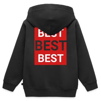 Bester - Kinder Premium Organic Zip Hoodie - Schwarz - Hinten - AI Model Kid Male (0cm)