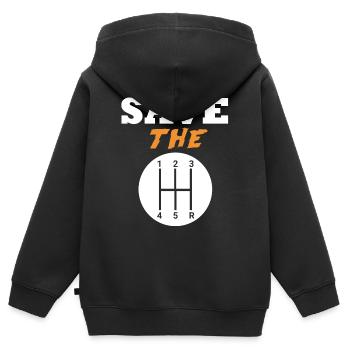 Sauvegardez les manuels - Sweat Premium à capuche zippé enfant bio - noir - Dos - AI Model Kid Male (0cm)