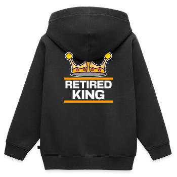 Adieu aux loisirs des retraités - Sweat Premium à capuche zippé enfant bio - noir - Dos - AI Model Kid Male (0cm)
