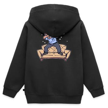 Retraite des aînés Adieu la liberté de la retraite - Sweat Premium à capuche zippé enfant bio - noir - Dos - AI Model Kid Male (0cm)