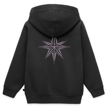 Minimalistischer Weihnachtsstern: Festliche - Kinder Premium Organic Zip Hoodie - Schwarz - Hinten - AI Model Kid Male (0cm)