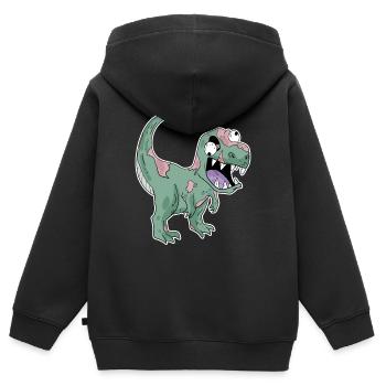 Dinosaur Zombie Creepy - Kids Premium Organic Zip-up Hoodie - black - Back - AI Model Kid Male (0cm)