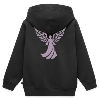 engel silhouette weihnachten heiligenschein - Kinder Premium Organic Zip Hoodie - Schwarz - Hinten - AI Model Kid Male (0cm)