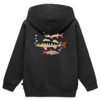 Poisson - Sweat Premium à capuche zippé enfant bio - noir - Dos - AI Model Kid Male (0cm)