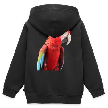 Papageien Vogel T-shirt Geschenk - Kinder Premium Organic Zip Hoodie - Schwarz - Hinten - AI Model Kid Male (0cm)