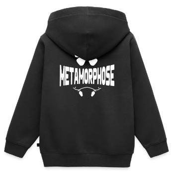 Schmetterling, Puppe, Metamorphose, Raupe - Kinder Premium Organic Zip Hoodie - Schwarz - Hinten - AI Model Kid Male (0cm)