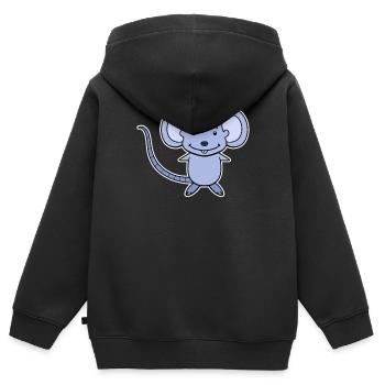 Maus Cartoon - Kinder Premium Organic Zip Hoodie - Schwarz - Hinten - AI Model Kid Male (0cm)